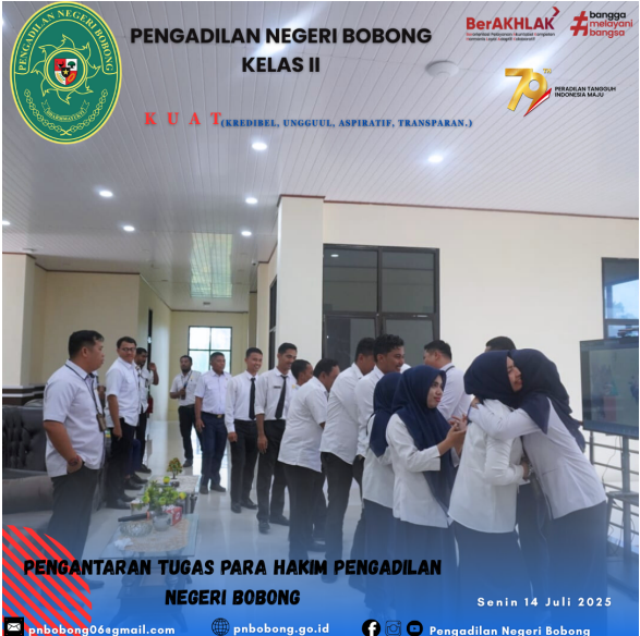 Pengantaran Alih Tugas Para Hakim Pengadilan Negeri Bobong 